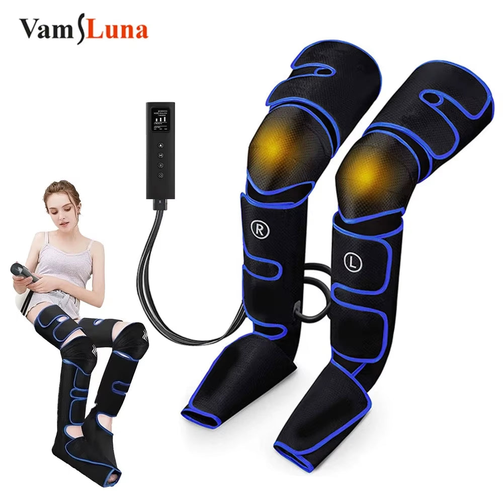 Leg Muscle Relaxer 6 Modes Air Compression Recovery Boot Lymph Release Relieve Foot Fatigue Heating Leg Massager for Athletes