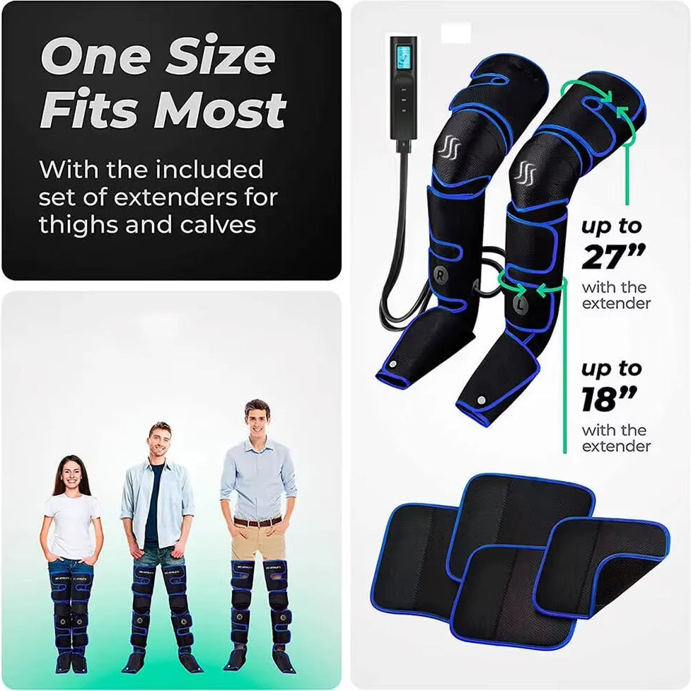 Electric Leg Muscle Relaxer 6 Modes Air Compression Recovery Boot Lymph Release Relieve Foot Fatigue Heating Leg Massager